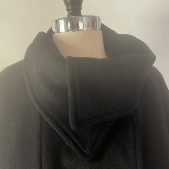 Calvin Klein Wool Pea Coat with Cape - Size 12 - Picture 4 of 8